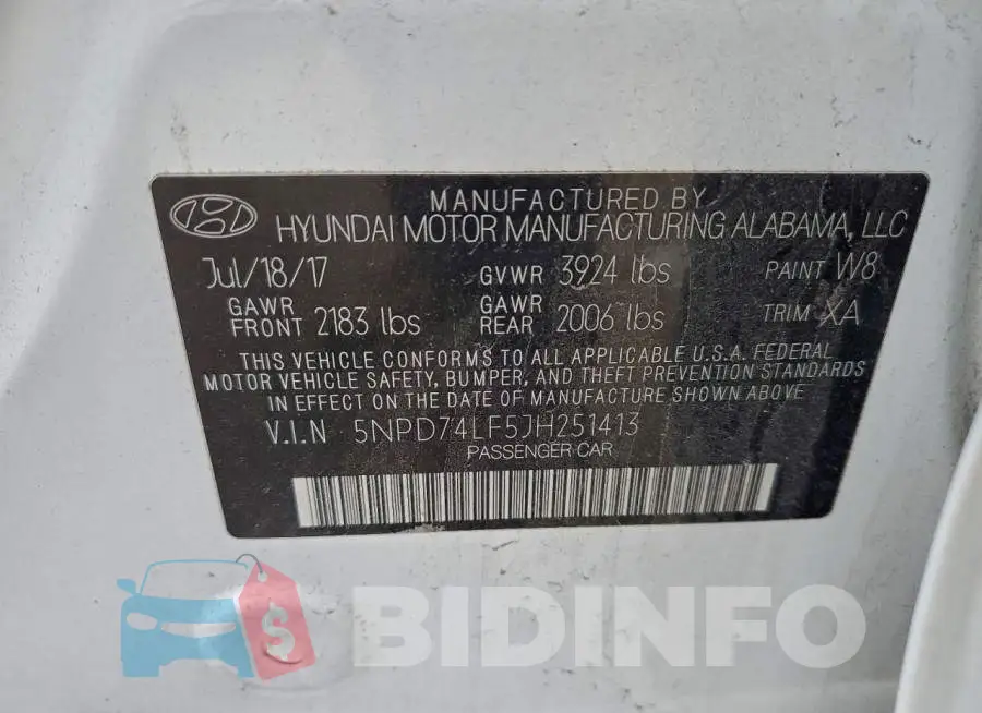 5NPD74LF5JH251413 Photo# 12