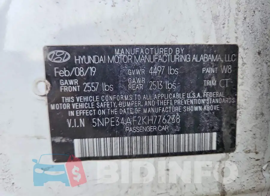 5NPE34AF2KH776238 Photo# 12
