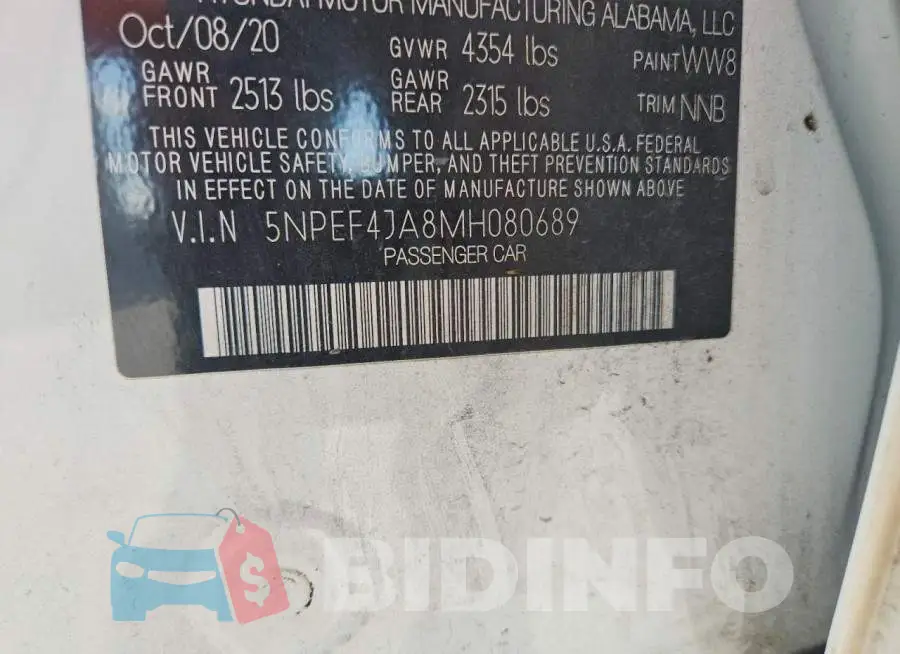 5NPEF4JA8MH080689 Photo# 12