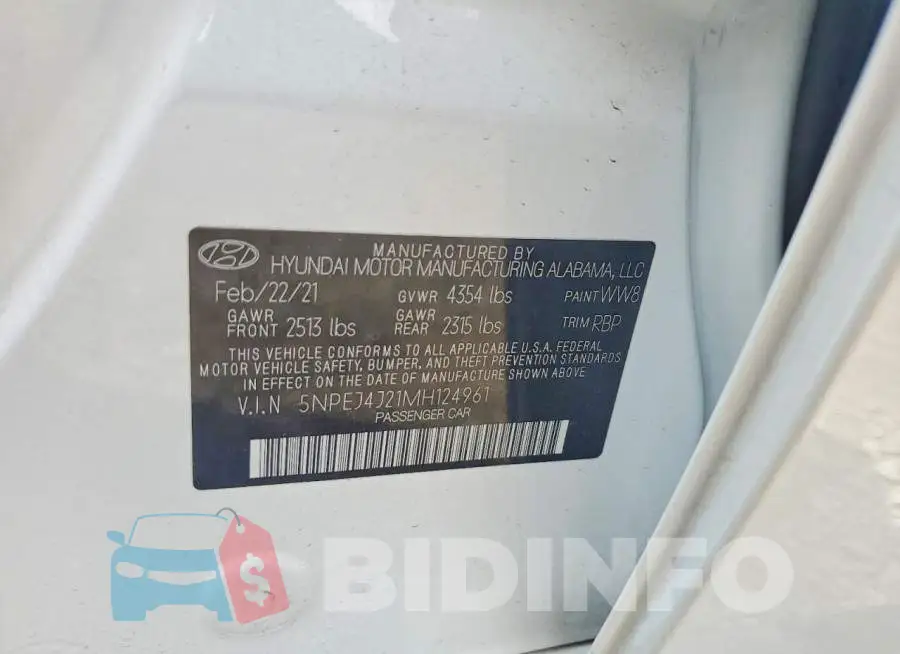 5NPEJ4J21MH124961 Photo# 12