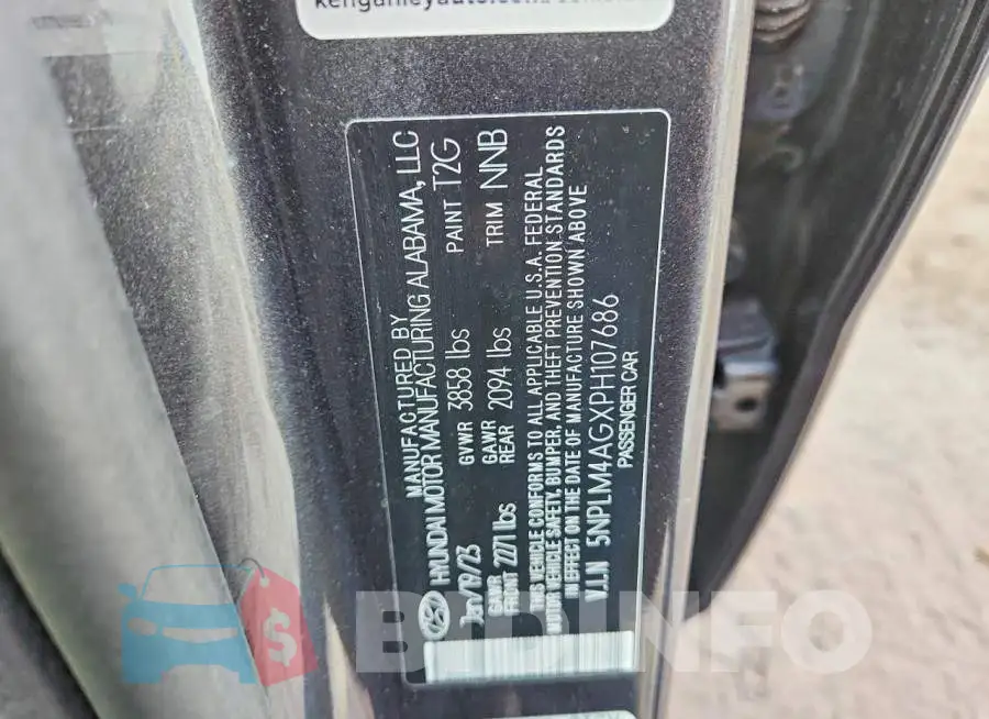5NPLM4AGXPH107686 Photo# 12