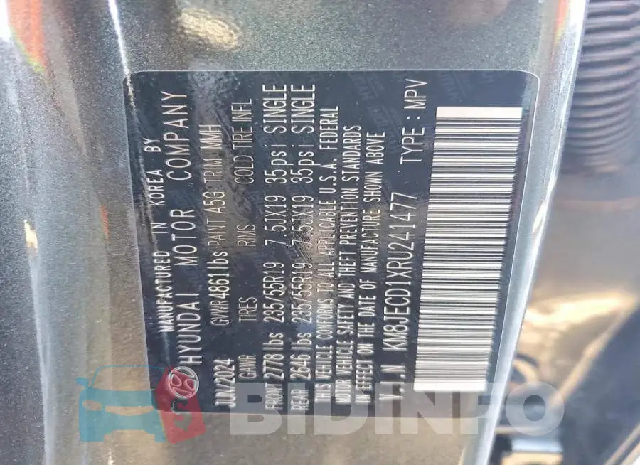 KM8JECD1XRU241477 Photo# 13