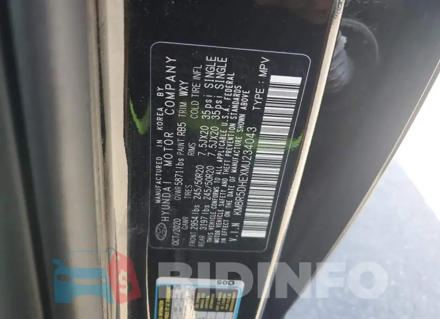 KM8R5DHEXMU234043 Photo# 13