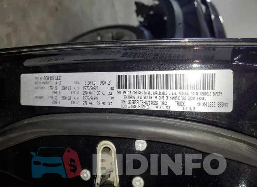 3C6RR7LT2HG714626 Photo# 13