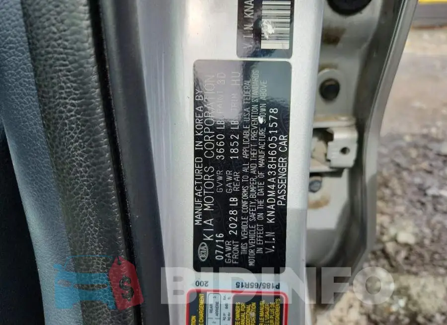 KNADM4A38H6051578 Photo# 12