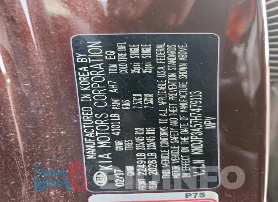 KNDJP3A57H7479113 Photo# 12