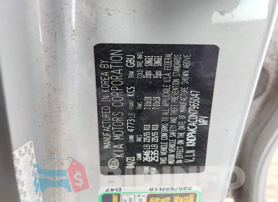 KNDPMCAC0N7965047 Photo# 12
