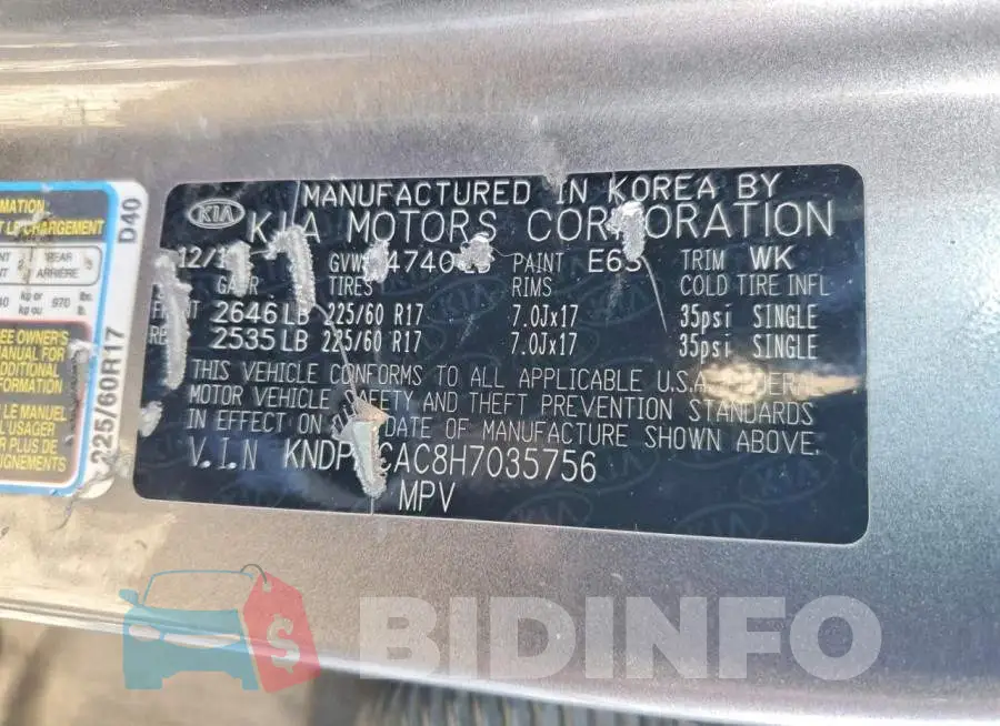 KNDPMCAC8H7035756 Photo# 13