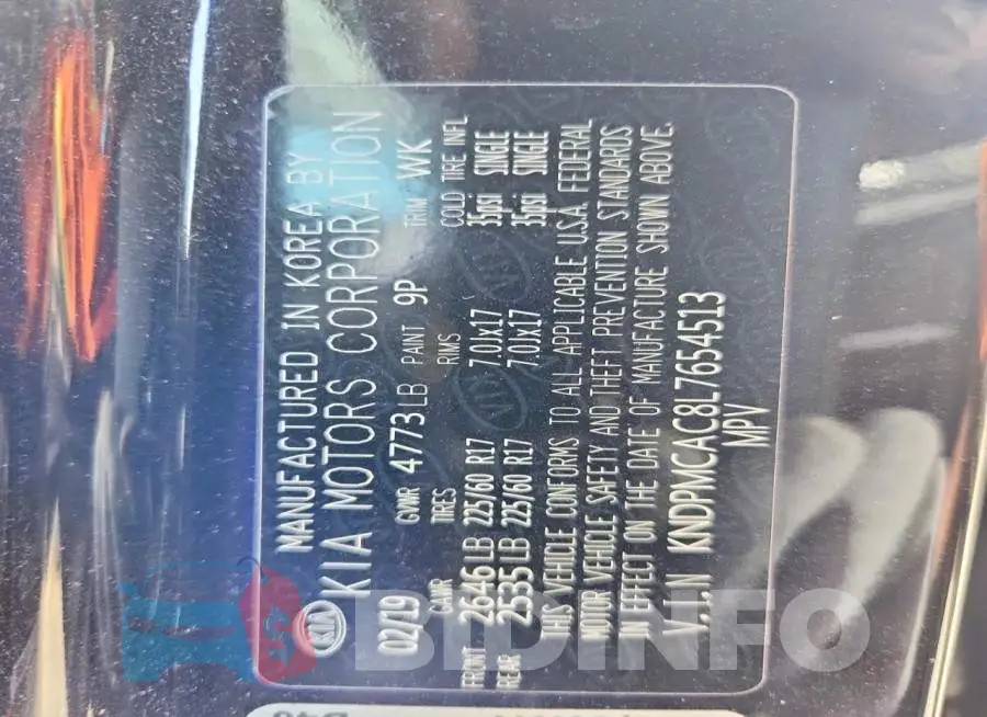 KNDPMCAC8L7654513 Photo# 13