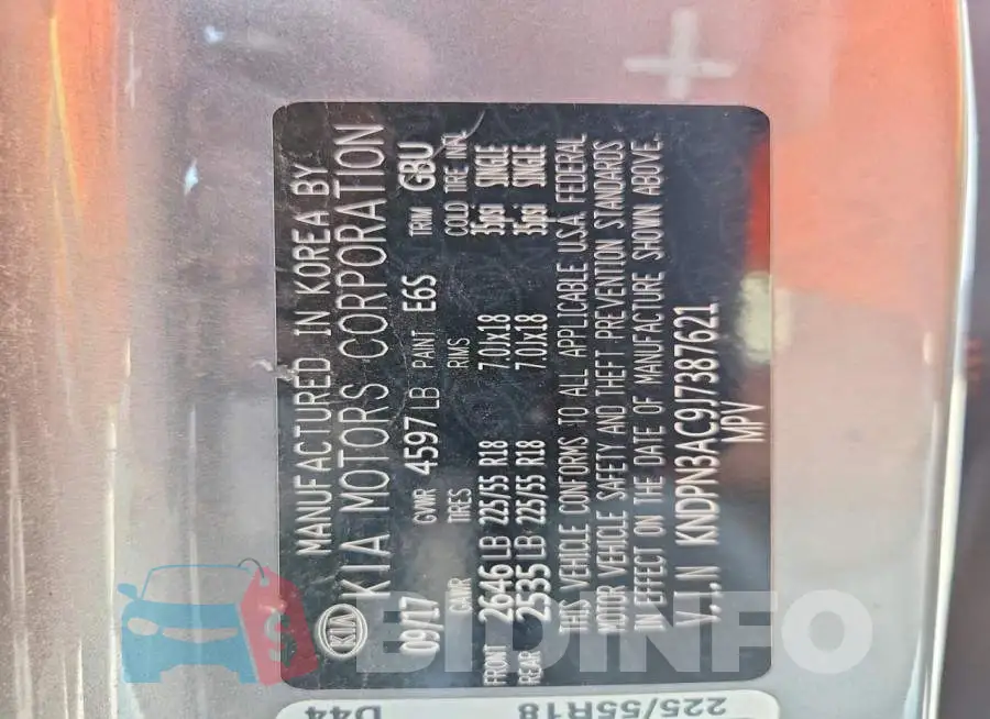 KNDPN3AC9J7387621 Photo# 13