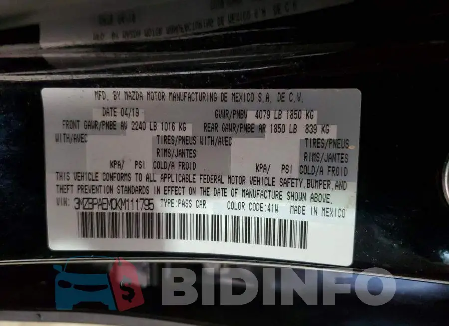3MZBPAEM0KM111795 Photo# 12