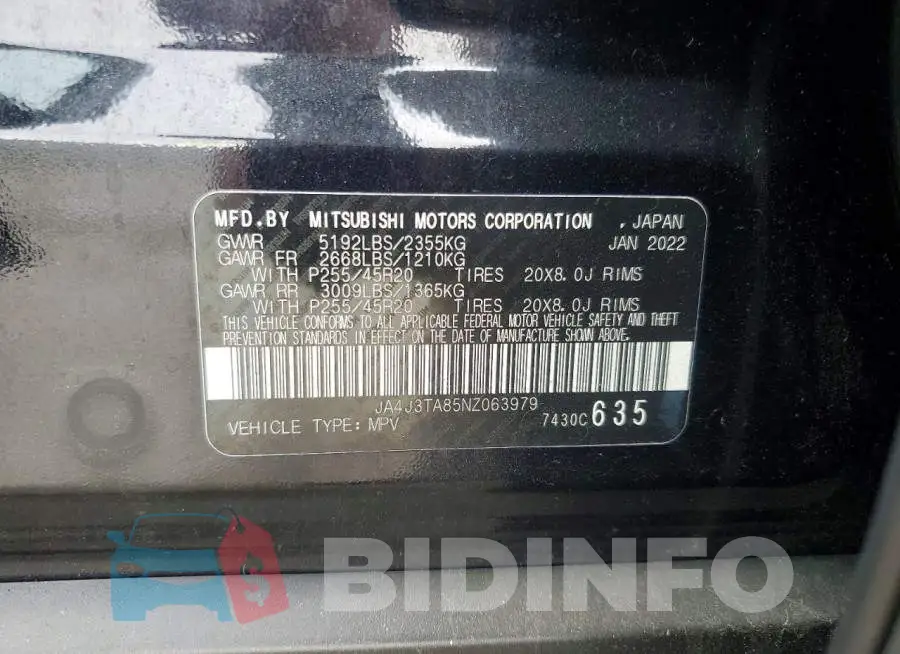 JA4J3TA85NZ063979 Photo# 12