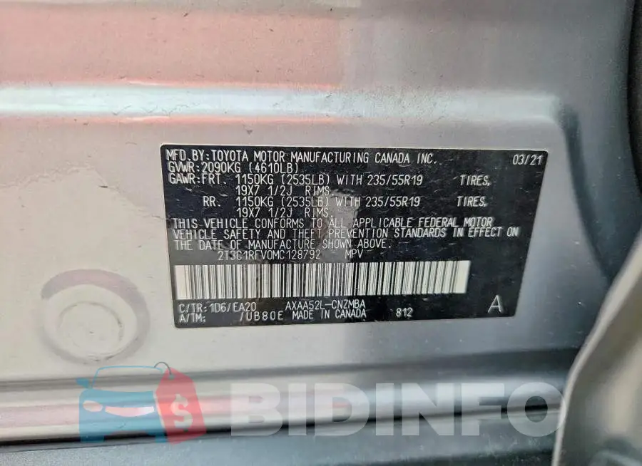 2T3C1RFV0MC128792 Photo# 12