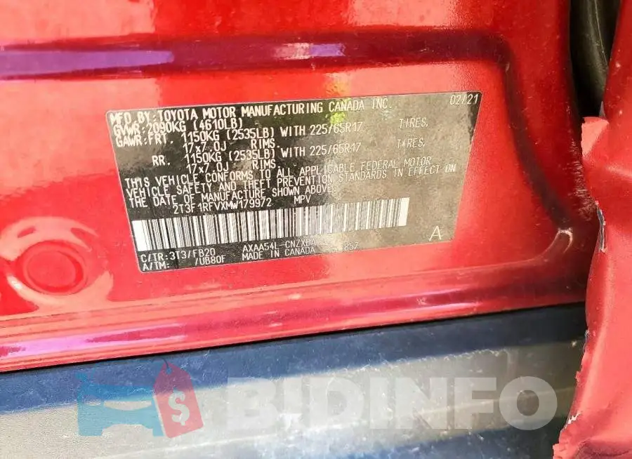 2T3F1RFVXMW179972 Photo# 13