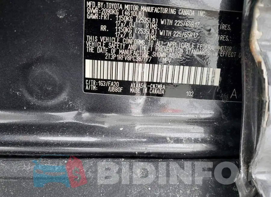 2T3P1RFV8PC387777 Photo# 13