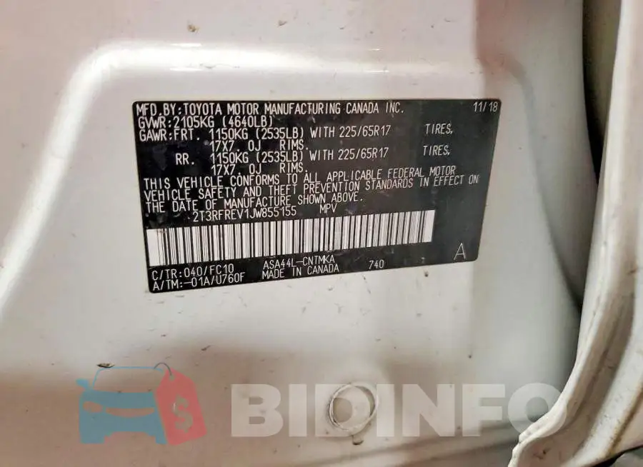 2T3RFREV1JW855155 Photo# 12