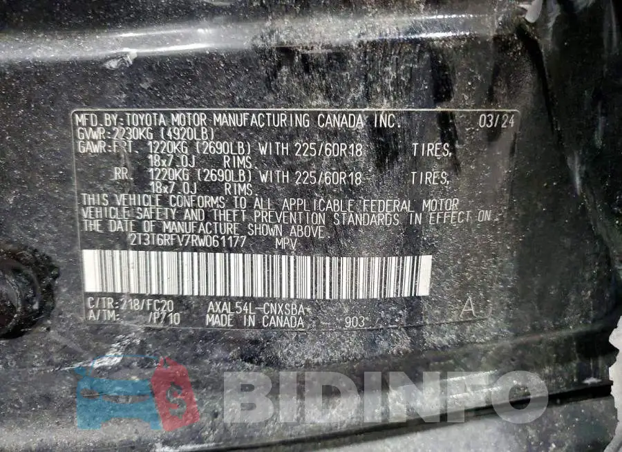 2T3T6RFV7RW061177 Photo# 13