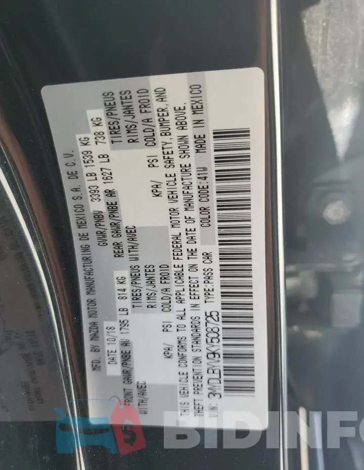 3MYDLBYV9KY508725 Photo# 12