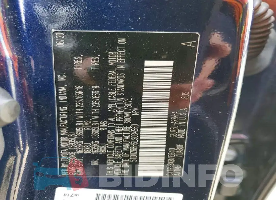 5TDHZRBH6LS034560 Photo# 12