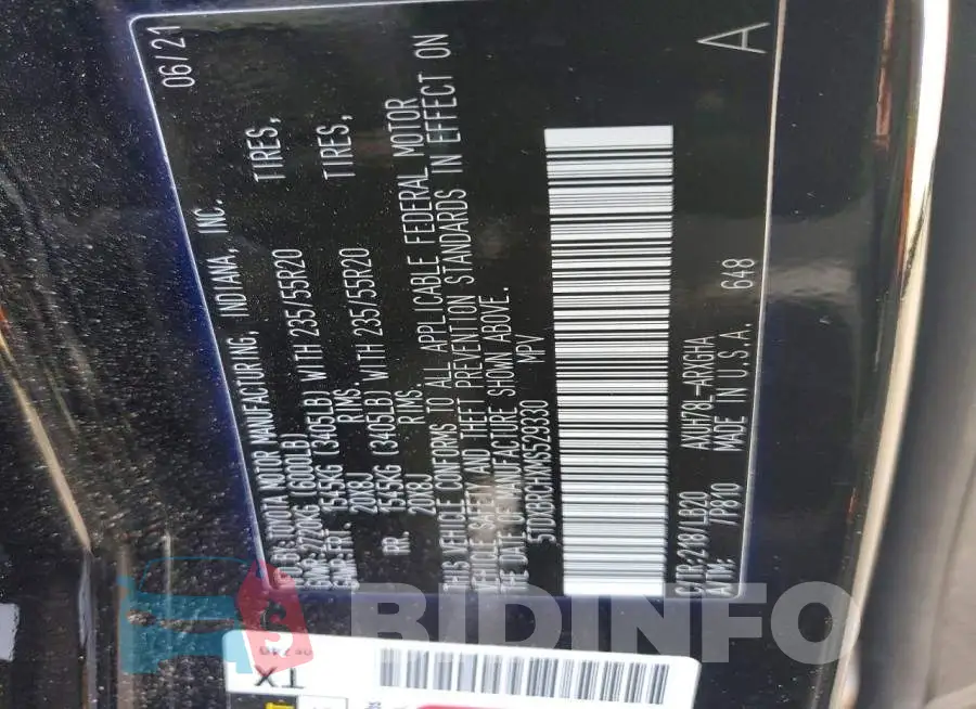 5TDXBRCHXMS529330 Photo# 13