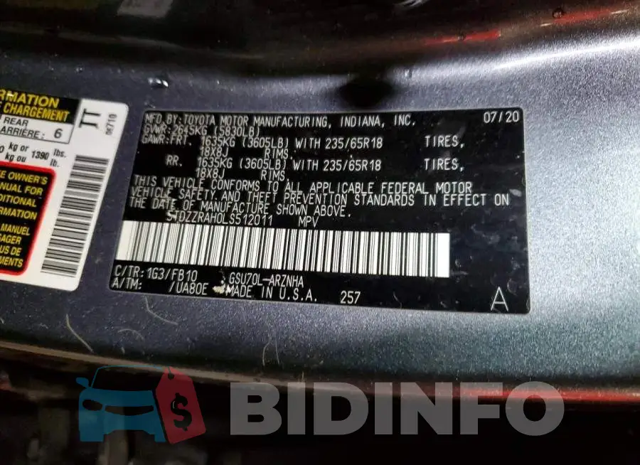 5TDZZRAH0LS512011 Photo# 14