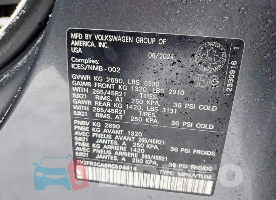 1V2FR2CA6RC596418 Photo# 13