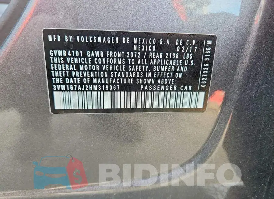 3VW167AJ2HM319067 Photo# 12