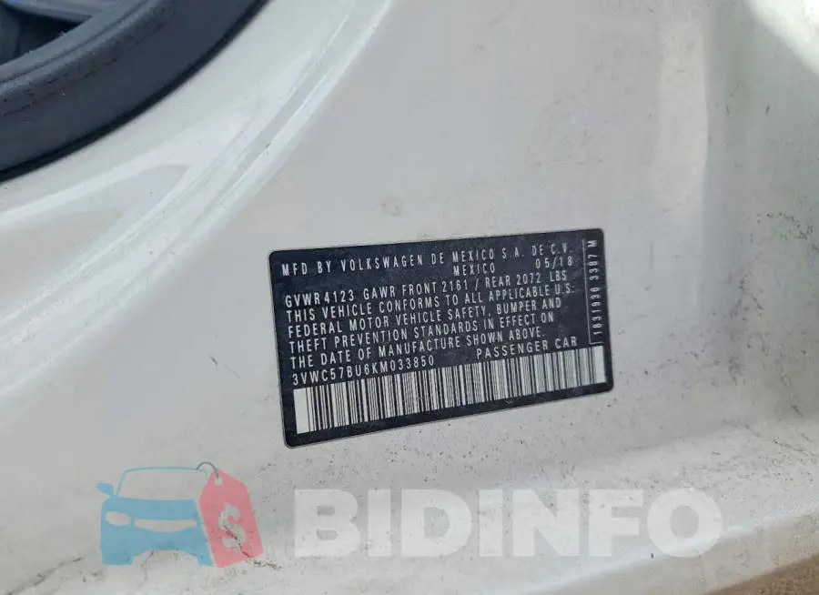 3VWC57BU6KM033850 Photo# 12