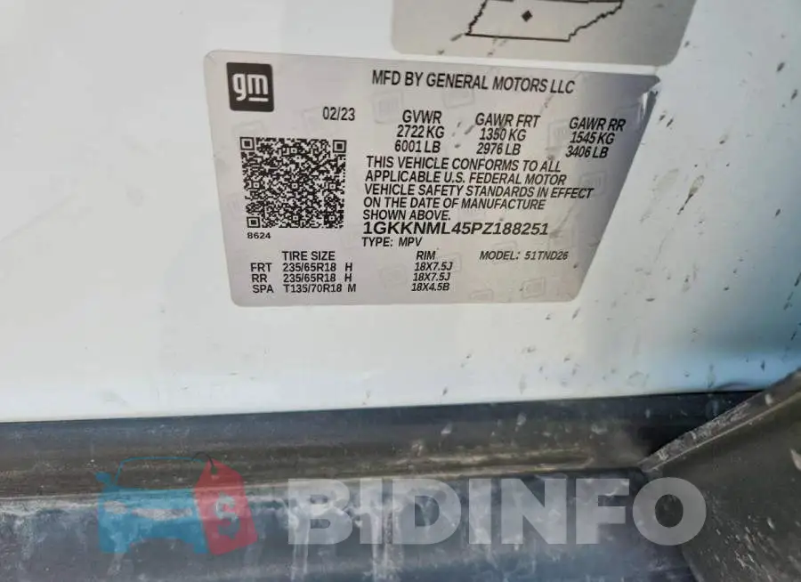 1GKKNML45PZ188251 Photo# 13