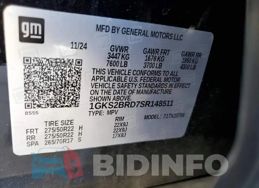 1GKS2BRD7SR148511 Photo# 13