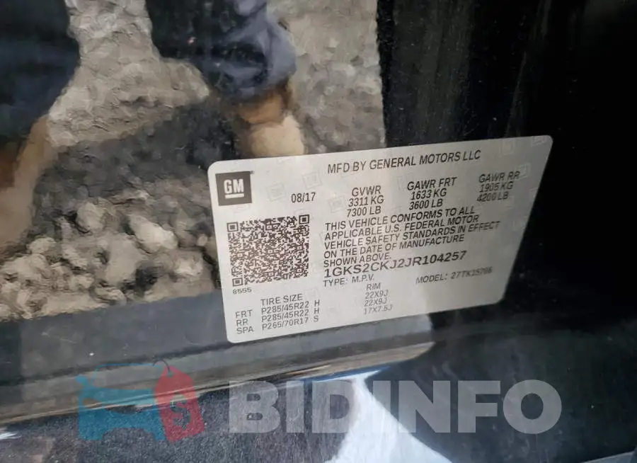 1GKS2CKJ2JR104257 Photo# 13