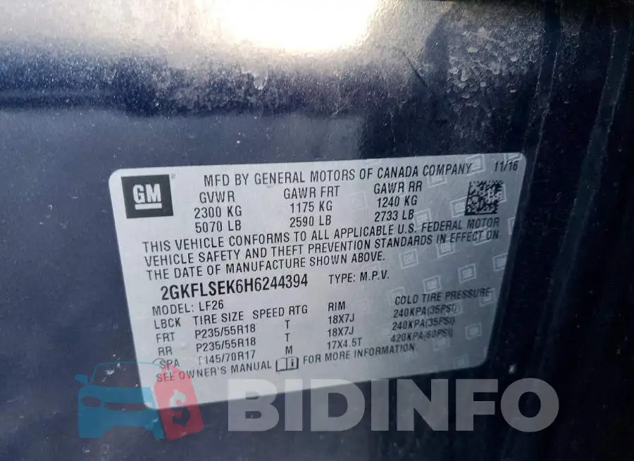 2GKFLSEK6H6244394 Photo# 13