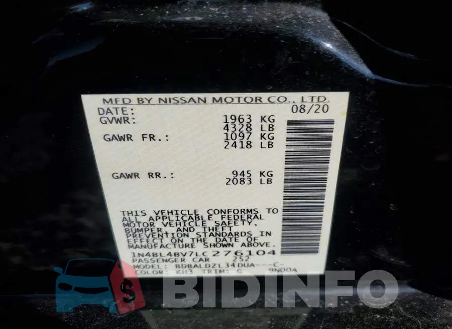 1N4BL4BV7LC276104 Photo# 12