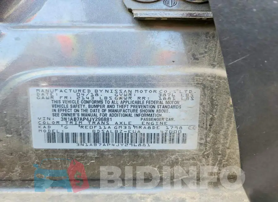 3N1AB7AP4JY296881 Photo# 12