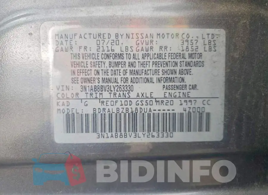 3N1AB8BV3LY263330 Photo# 13