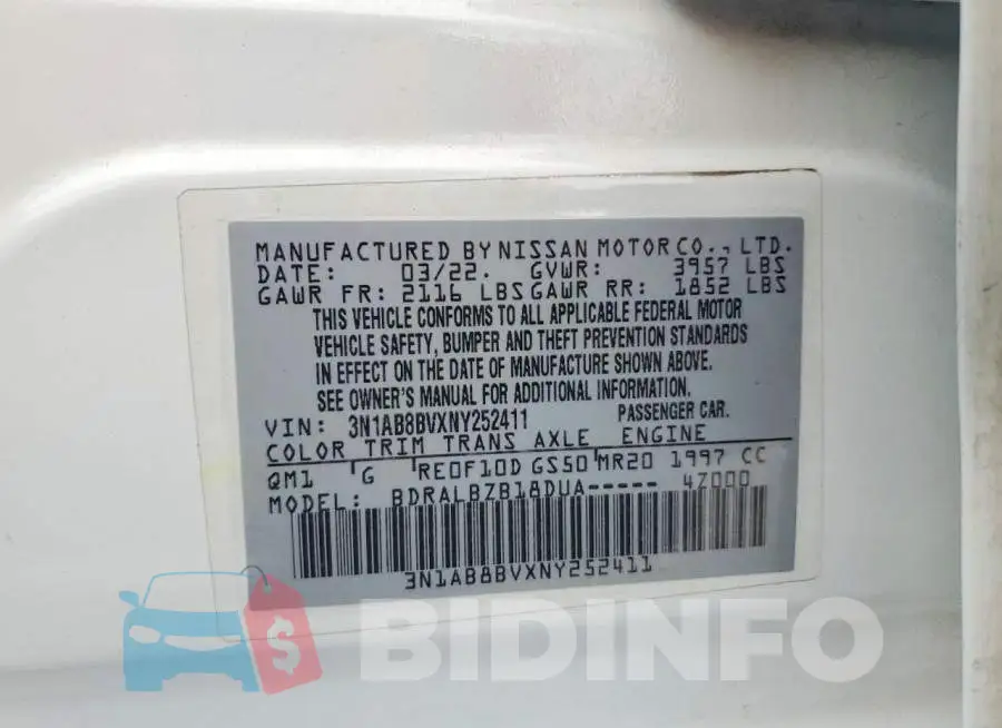 3N1AB8BVXNY252411 Photo# 12