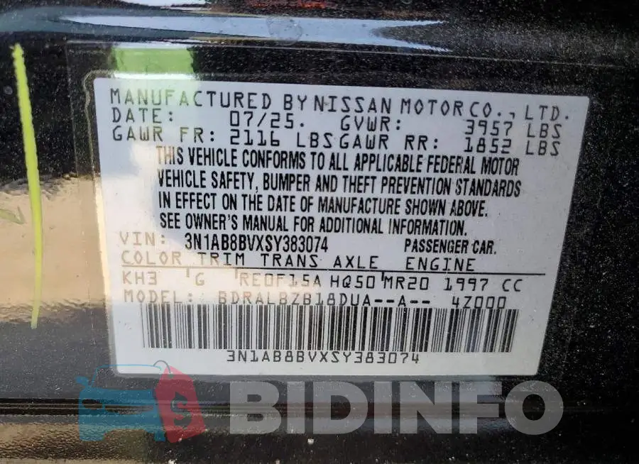 3N1AB8BVXSY383074 Photo# 12