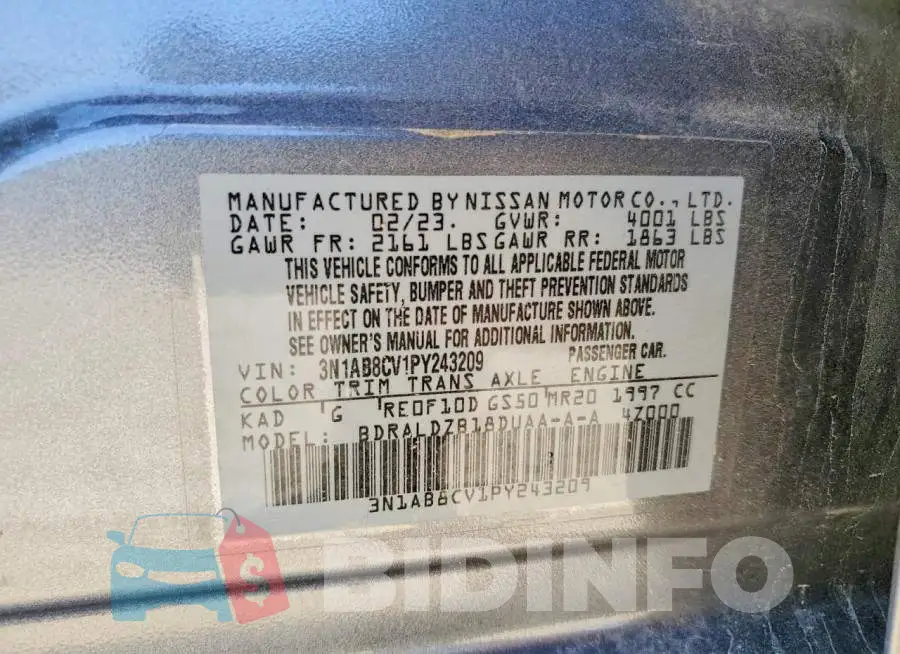 3N1AB8CV1PY243209 Photo# 13