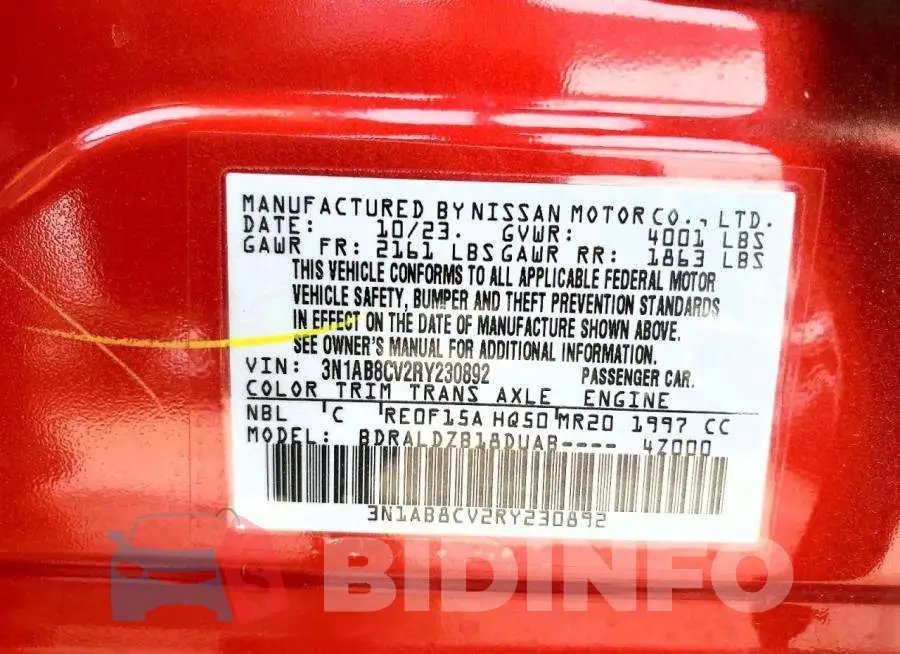 3N1AB8CV2RY230892 Photo# 12