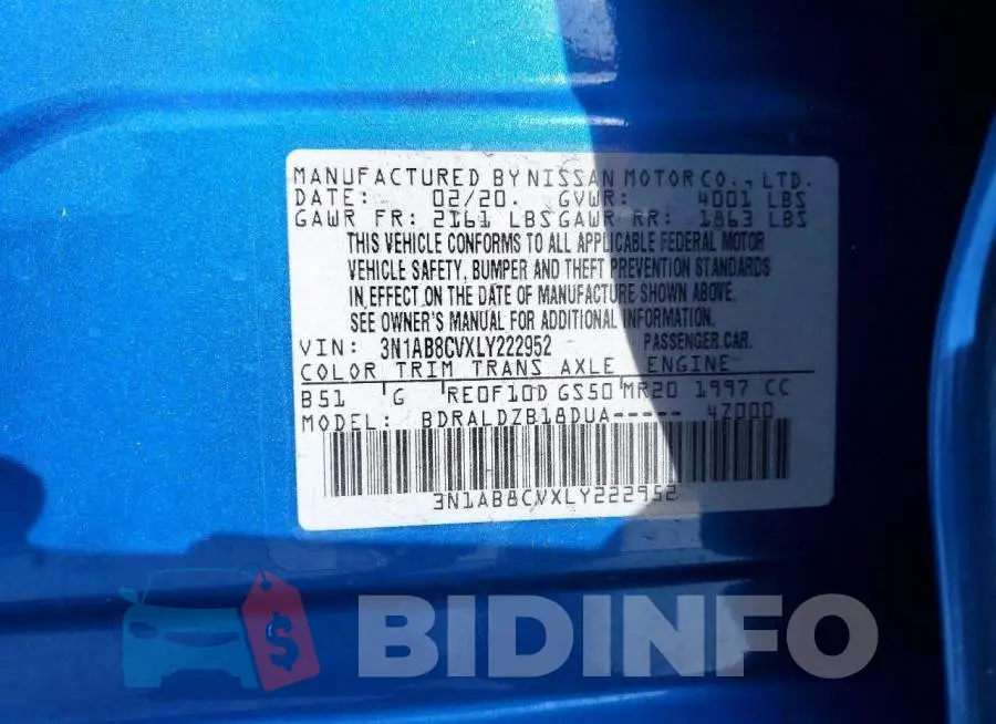 3N1AB8CVXLY222952 Photo# 12