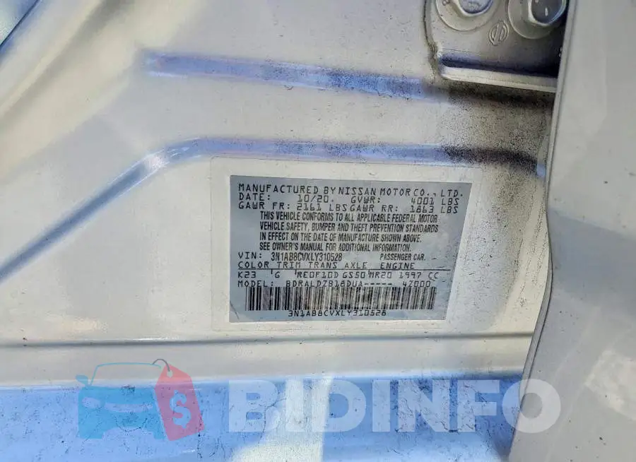 3N1AB8CVXLY310528 Photo# 13