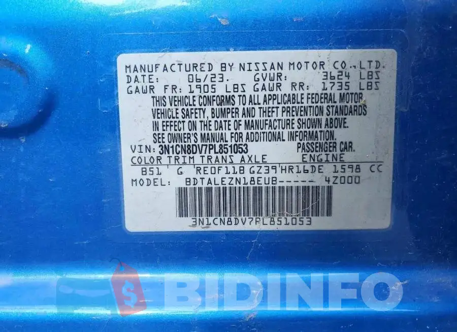 3N1CN8DV7PL851053 Photo# 13
