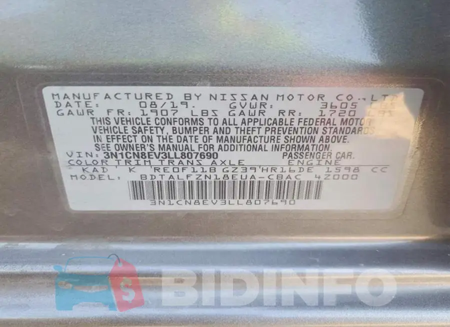 3N1CN8EV3LL807690 Photo# 12
