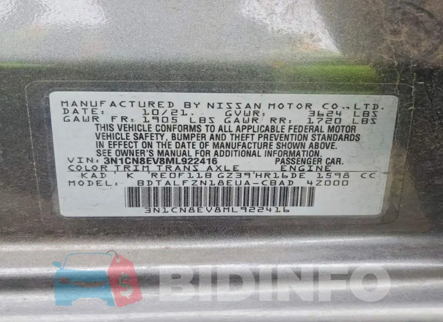3N1CN8EV8ML922416 Photo# 12
