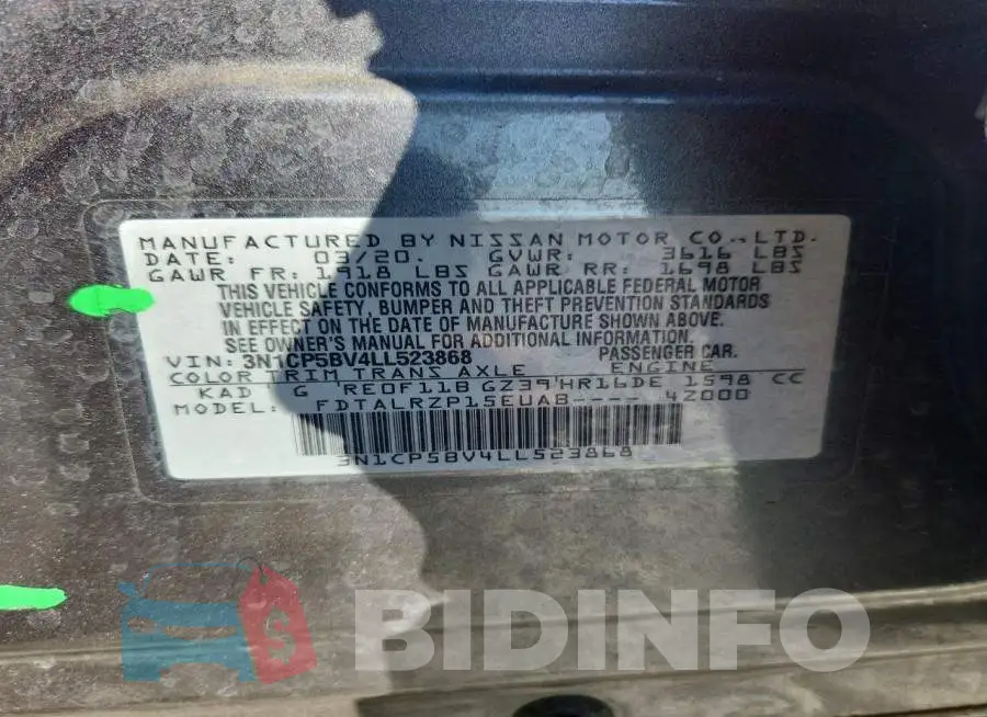 3N1CP5BV4LL523868 Photo# 14