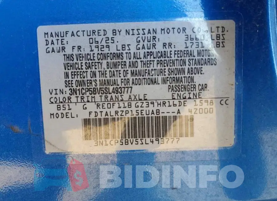 3N1CP5BV5SL493777 Photo# 13