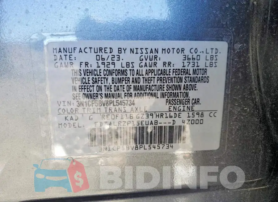 3N1CP5BV8PL545734 Photo# 13