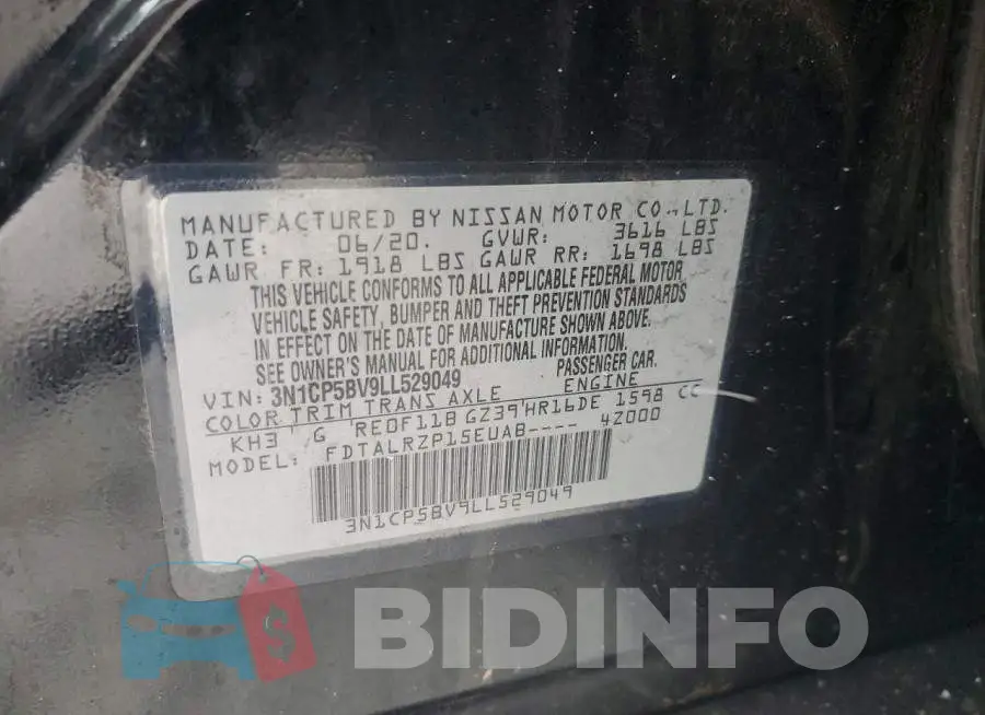 3N1CP5BV9LL529049 Photo# 13