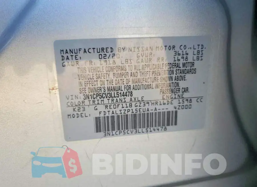 3N1CP5CV3LL514478 Photo# 13