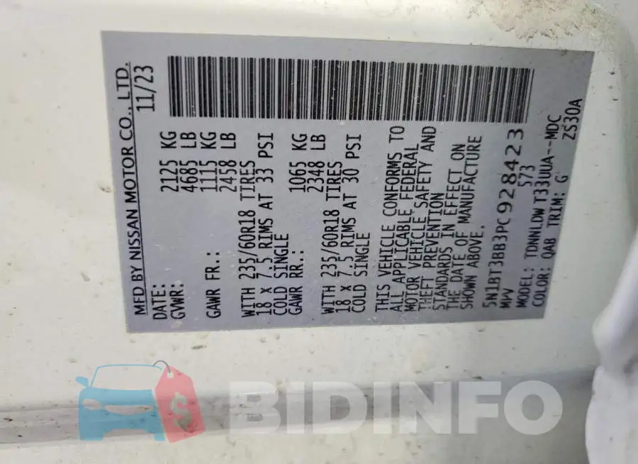 5N1BT3BB3PC928423 Photo# 13